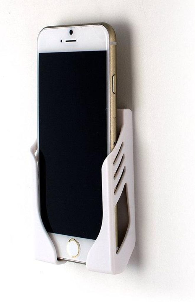 Schadefreie Wandhalterung für iPhone, weiß, mit 3M-Klebestreifen
