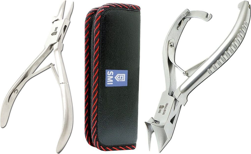 SMI Nagelzange Set starke Nägel Eckenzange Kopfschneider Kopfzange +Etui