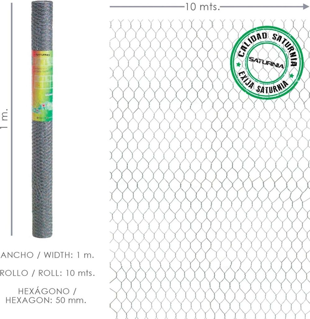Dreifach-Torsionsgitter 50/100 cm. Rolle 10 Meter für den Hausgebrauch