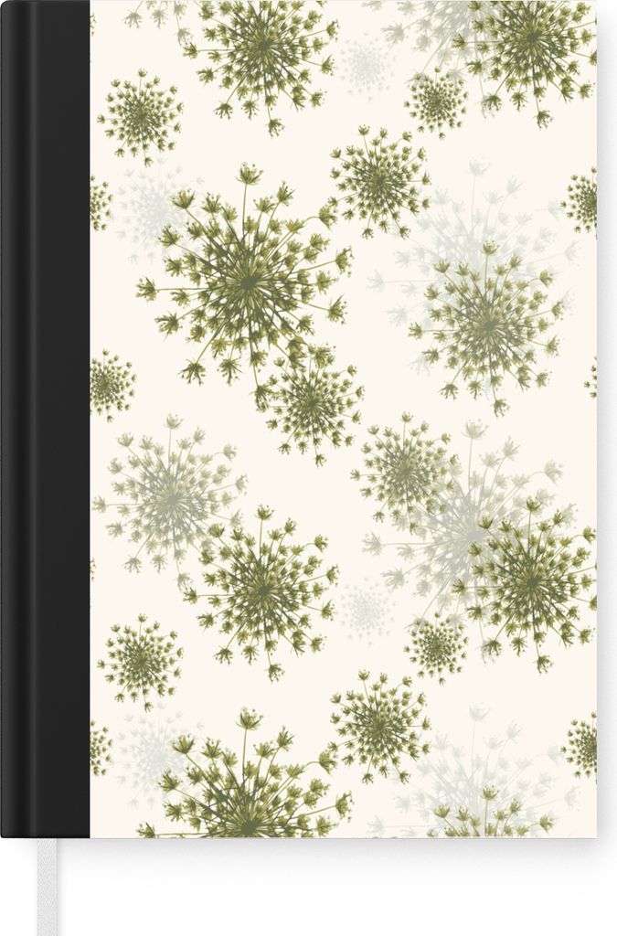 MuchoWow Notizbuch Tagebuch Haushaltsbuch Notebook A5 Wilde Blumen - Muster - Saatgut - Notizblock - Notizheft - Notebook - Schreibblock - Papier