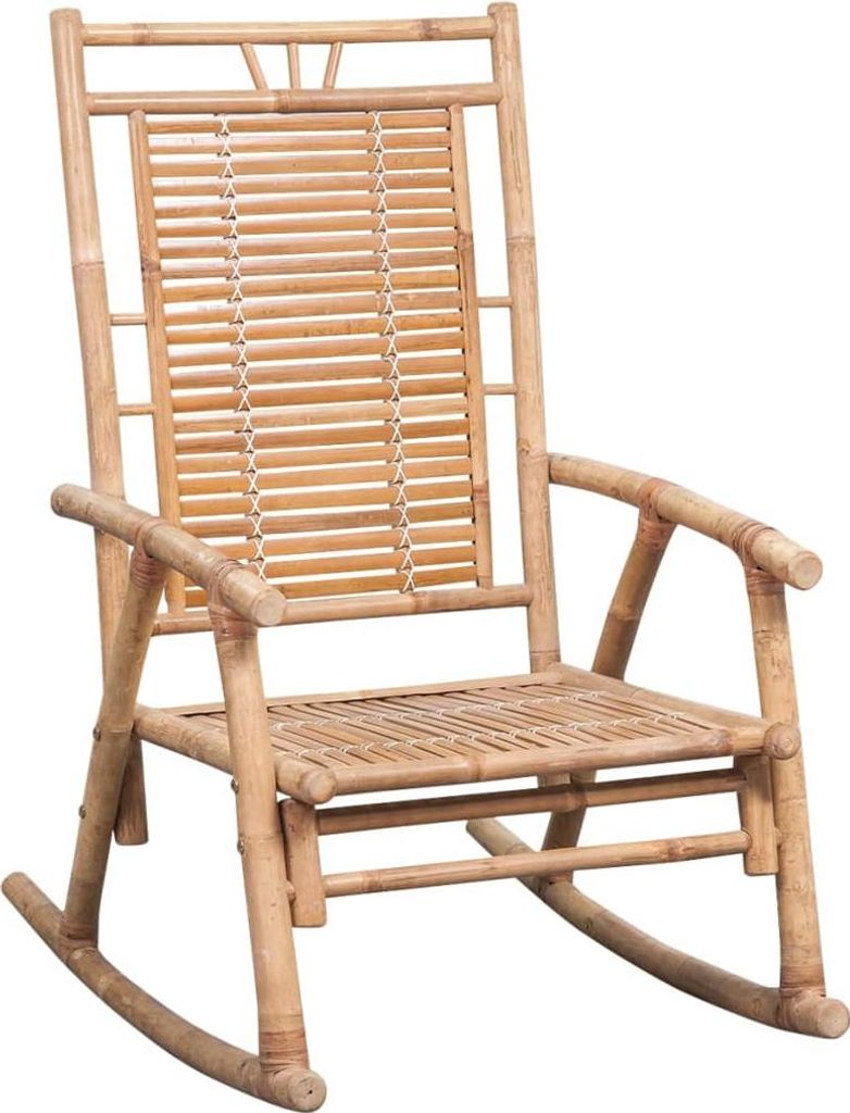 vidaXL Schaukelstuhl mit Auflage Bambus