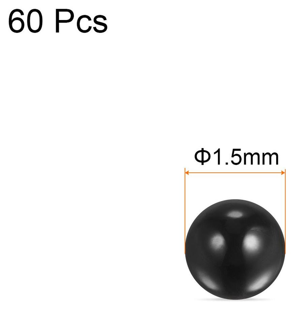 60Stk Silizium Nitrid Kugeln 1.5mm Durchmesser G5 Pr?zisionskugel fš¹r Lager Schwarz