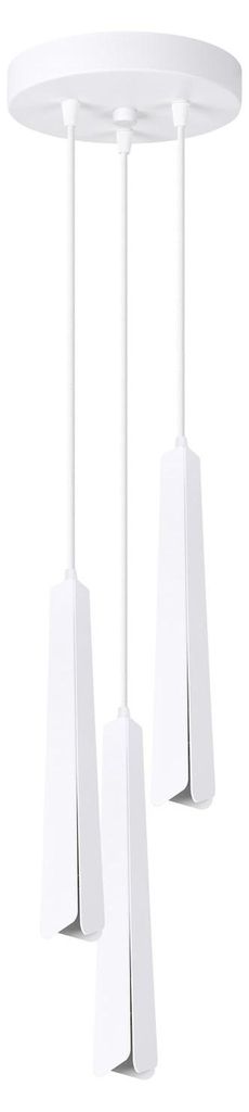 Hängelampe Metall B: 195 cm H: max. 120 cm Weiß G9 3-flammig Modern Pendelleuchte