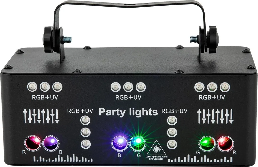 Projecteur LED RGB 21 Diodes avec Effet Stroboscope et Laser Intégré DJ