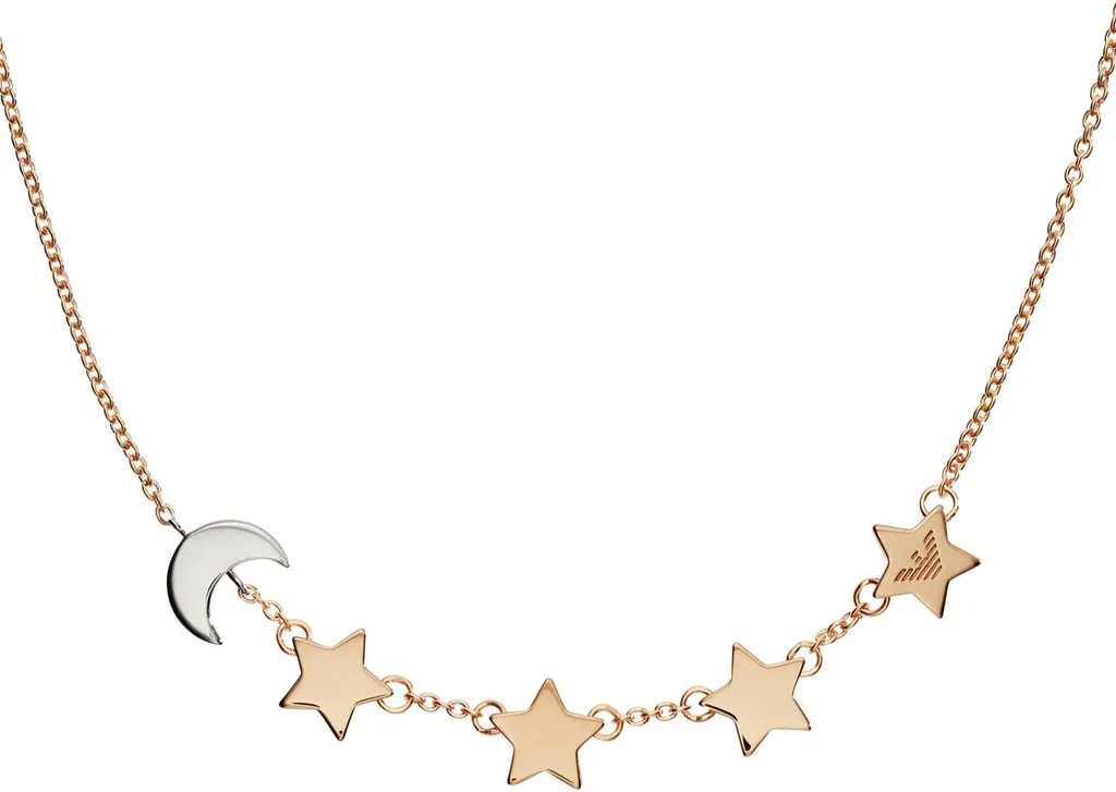 Collier Acier Bicolore Rose Emporio Armani EG3363221 Lune Étoiles 44cm