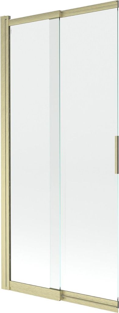 Mexen Fox Duschwand 2-flügeliger Schiebemechanismus 85 x 150 cm, transparent, gebürstet gold - 891-085-002-55-00