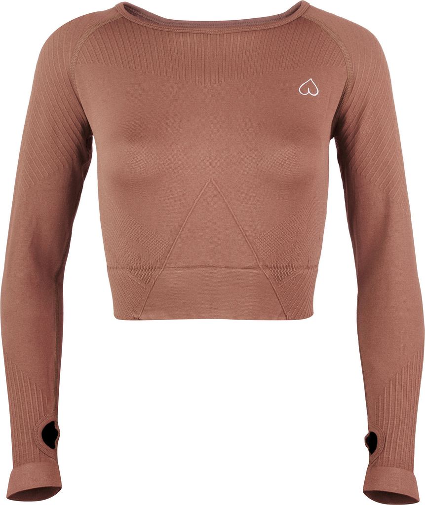 BeShaped T-Shirt Femme Force mit langen Ärmeln und gerippter Textur rose-gold XS