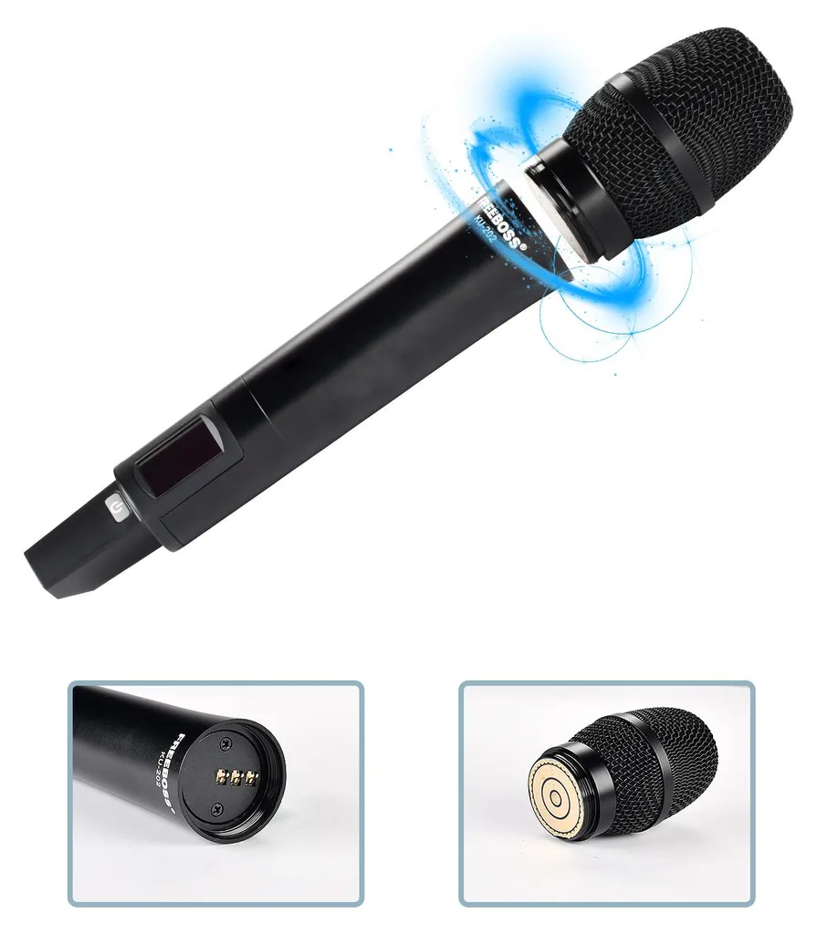 Microphone sans fil dynamique portable avec prise EU-Stecker Noir - 3