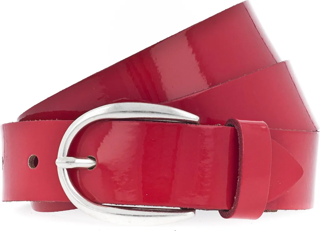 Vanzetti Cintura Rossa Lucida 30mm: Accessorio Glamour in Pelle W110