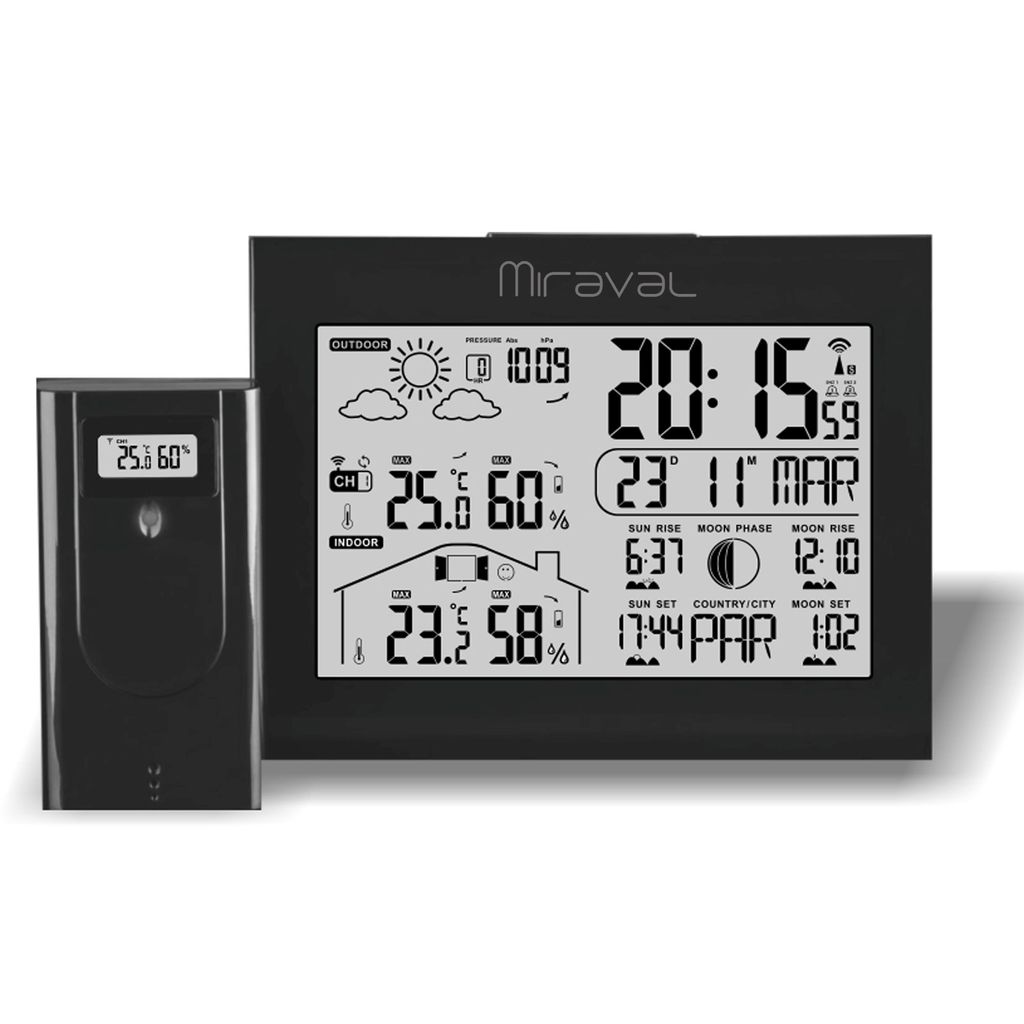 Funk Wetterstation mit Außen Prognose Sensor Farbdisplay Hygrometer Thermometer 