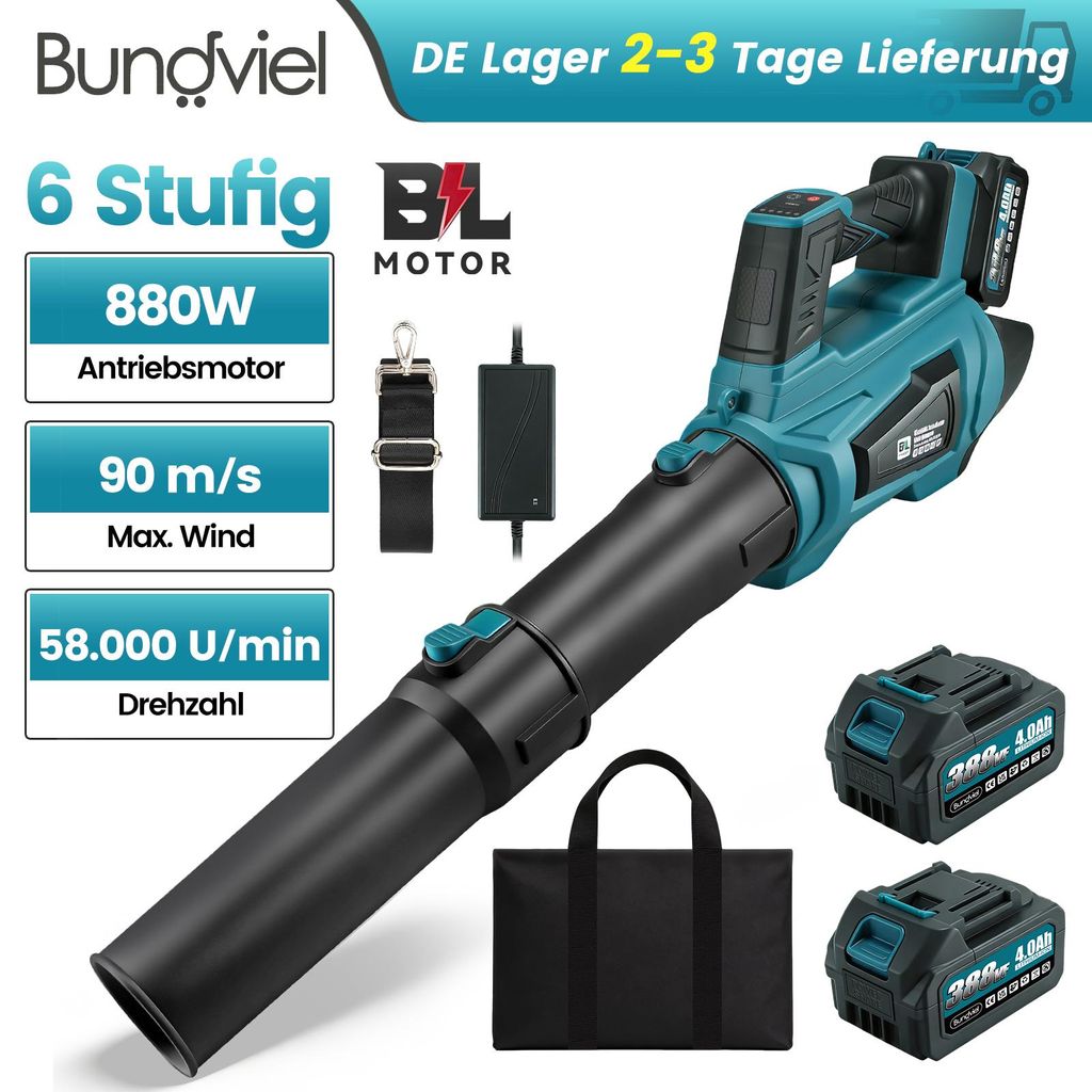 Akku Laubbläser 90m/s &6 Geschwindigkeitsstufen Produktbild 