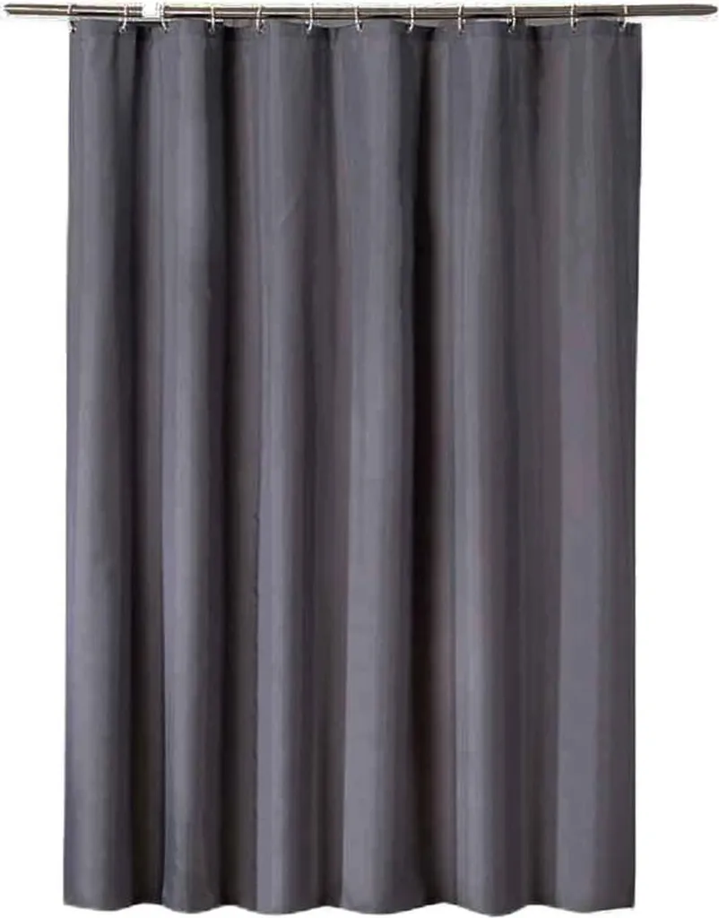 Rideau de douche gris anthracite 120x200 déperlant en tissu moderne