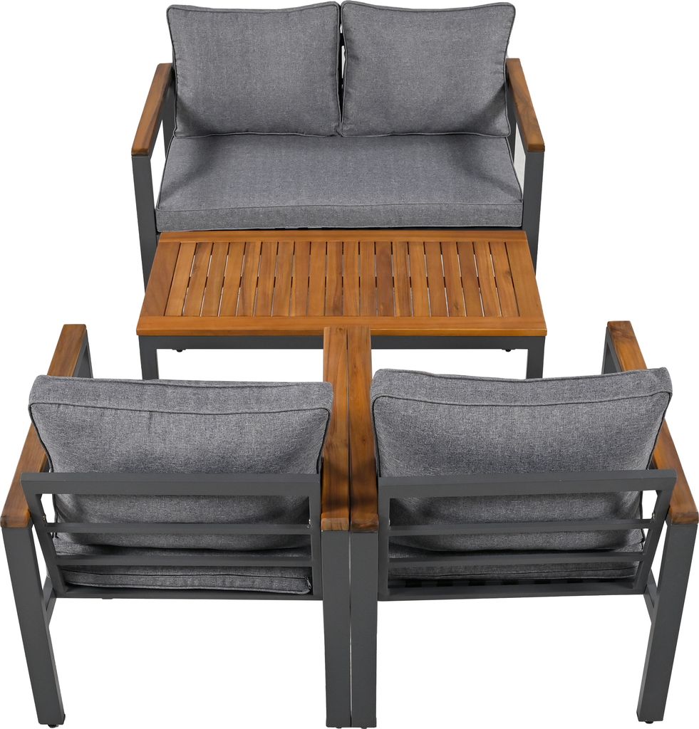 Merax Gartenlounge Set 4-tlg. Balkonmöbel Set mit Kissen Produktbild 12