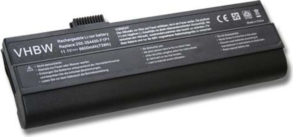 vhbw Akku kompatibel mit Fujitsu-Siemens Amilo Pi1536, M7425, M7424, M1451G, M1450, M1437G, M7405, M6453G, M6450G Notebook (6600 mAh, 11,1 V, Li-Ion)