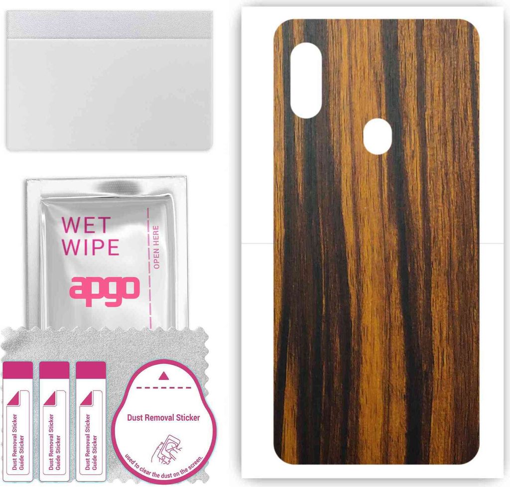 apgo Rückseite Schutzfolie, Skin, kompatibel mit Umidigi F1, Hinten Displayschutzfolie aus Vinylfolie, kratzfest, einfache Montage - Tigerwood