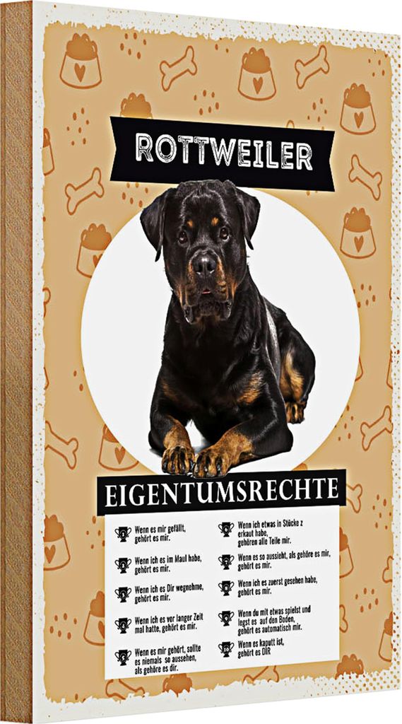 Holzschild 20x30cm Rottweiler Eigentumsrechte