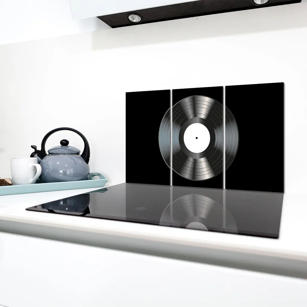 Copri Piano Cottura Vetroceramica 3 Pezzi 30x52 | Protezione Vinile Nero - 3