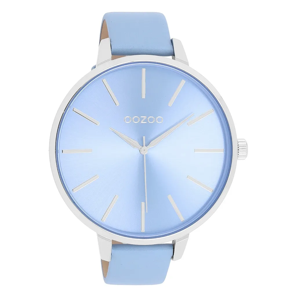 Montre Oozoo Quartz Bleu Clair en Cuir - Modèle Femme Chic UOC11073