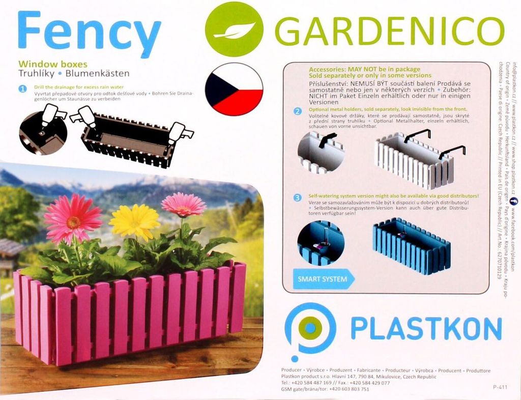 Fency-Box, anthrazit, Lnge 75 cm Blumenksten