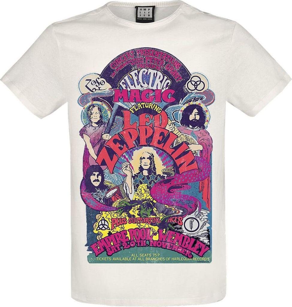 Led Zeppelin T-Shirt Herren Amplified Collection - Electric Magic altweiß M