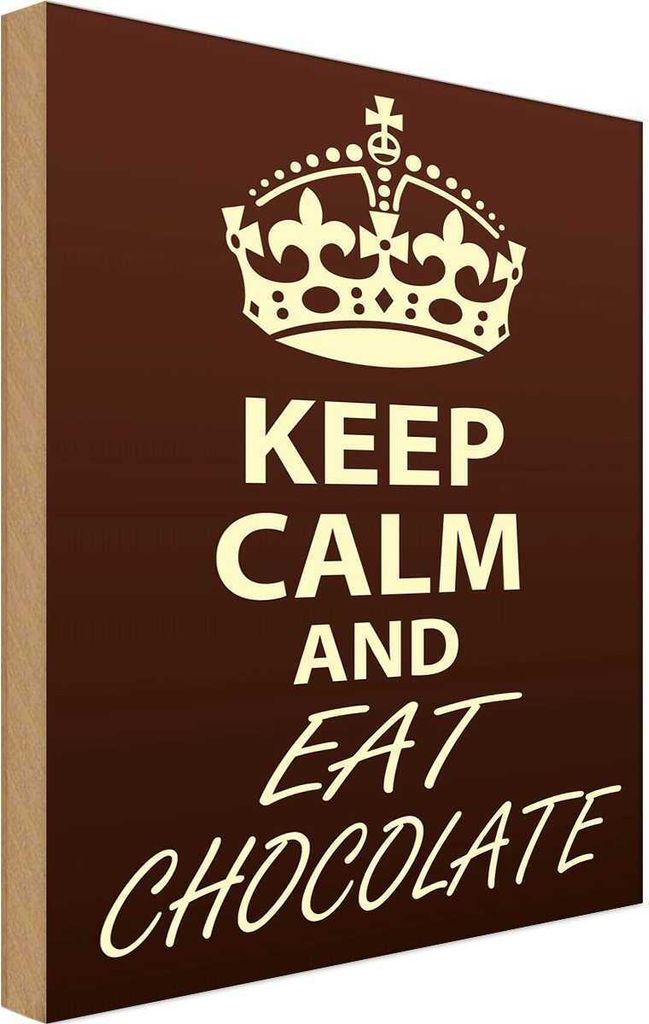 vianmo Holzschild 30x20 cm Keep Calm and eat Chocolate