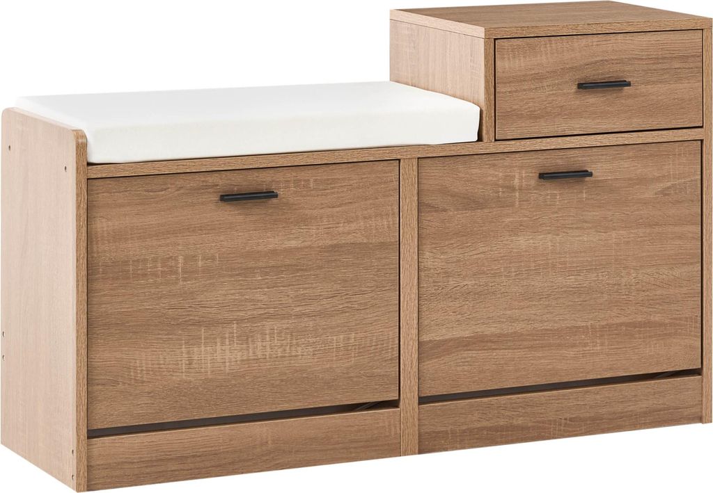 BELIANI Niedriger Schuhschrank Hellbraun Faserplatte mit 2 Produktbild 
