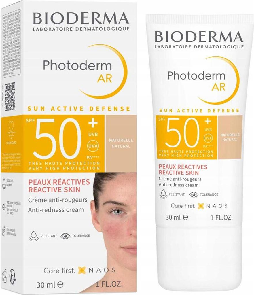 BIODERMA Photoderm AR LSF 50+ anti-Rötungen Sonnenschutz für das Gesicht bei Rosazea, bei empfindlicher, zu Rötungen neigender und reaktiver Hau...