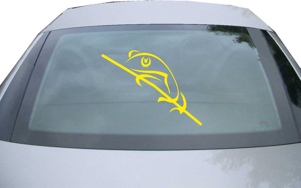 Indigos UG - Aufkleber Heckscheibe & Motorklappe DE2304 - gelb - 600x450 mm - Eidechse - Auto Scheiben Fenster Heckklappe Tuning Racing JDM - Die cut