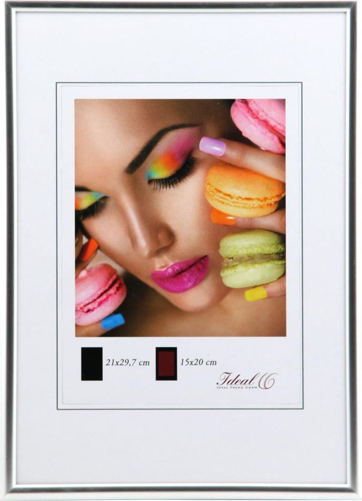 Kunststoff Bilderrahmen Glas Modern Wanddeko Collage Poster Bilder Foto Rahmen - Farbe: Silber | Format: 50x70