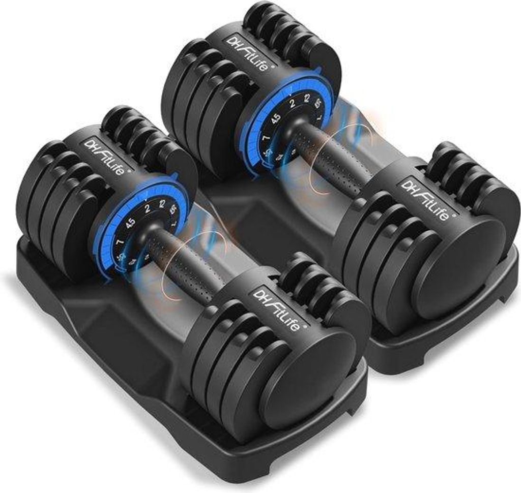 Haltersatz 2 x 12 kg - Kurzes Halterset mit 5 Gewichtsniveaus und Raumsparendem Design
