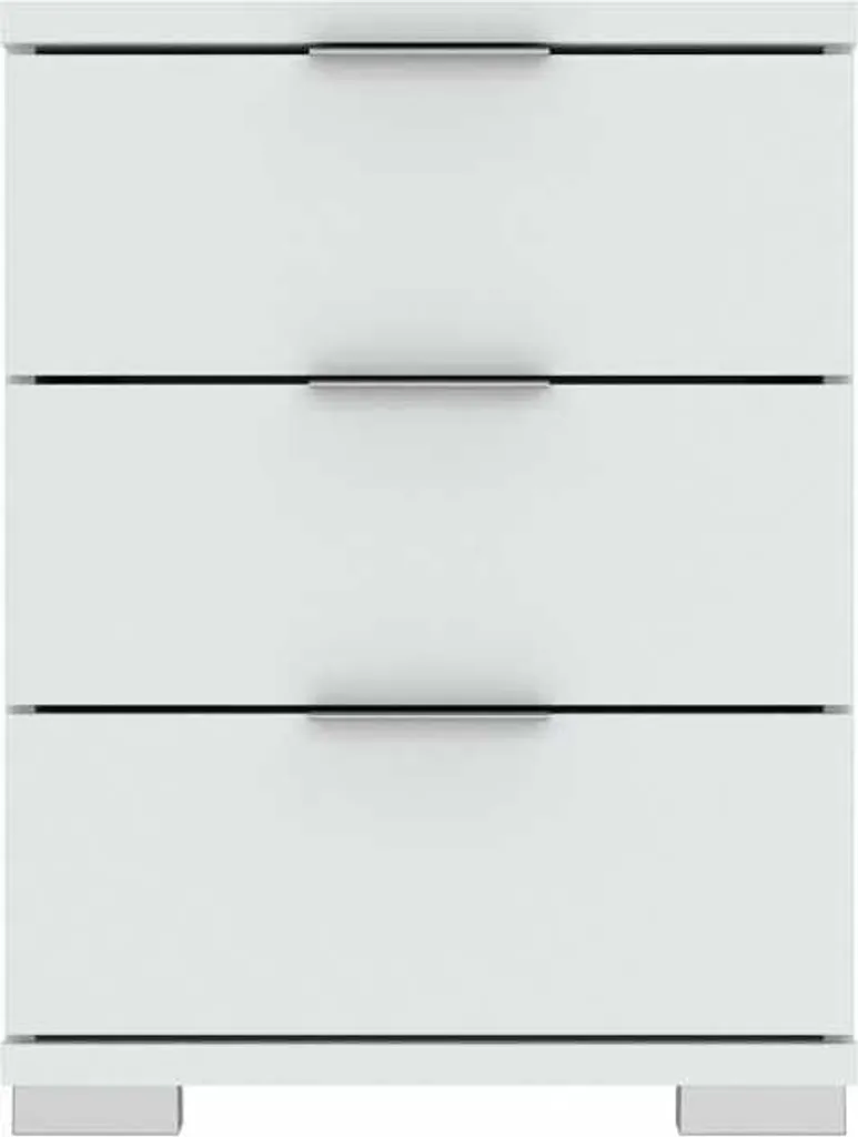 Table de nuit haute blanche PRIMERA : meuble de rangement pour lit boxspring - 4