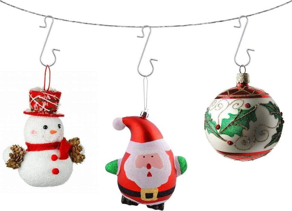 120 Stück S-Haken für Weihnachtskugeln – Wiederverwendbare Kugelhänger in Silber