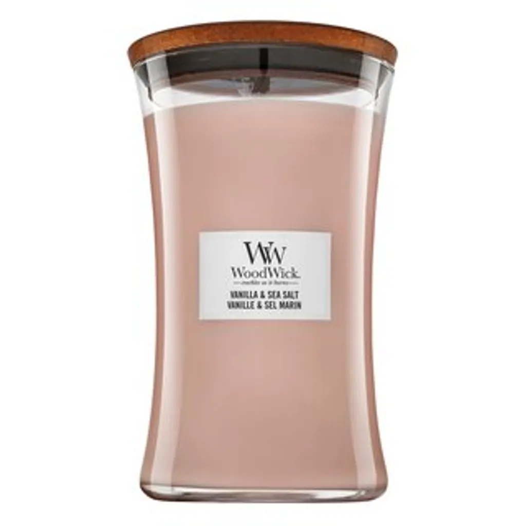 WoodWick Vaniglia e Sale Marino 609g: Candela Profumata con Stoppino in Legno