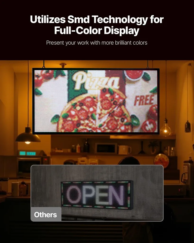 Panneau matriciel P10 RGB à texte défilant LED programmable Bluetooth