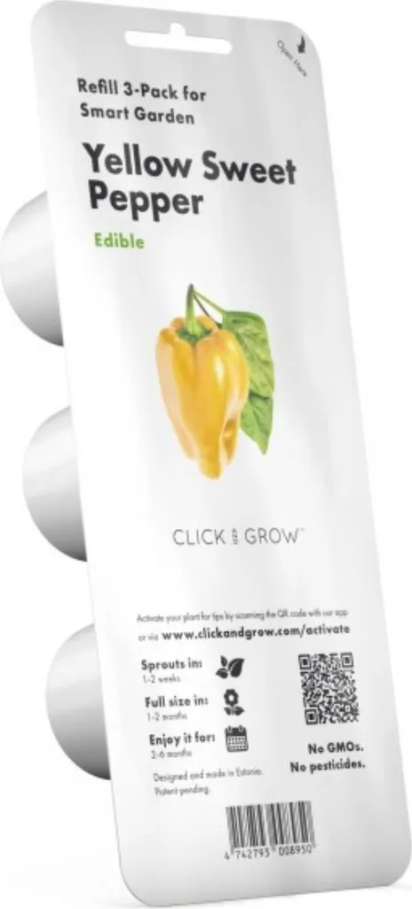 Recharge Potager d'Intérieur Poivre Jaune Doux - Pack de 3 Capsules Bio