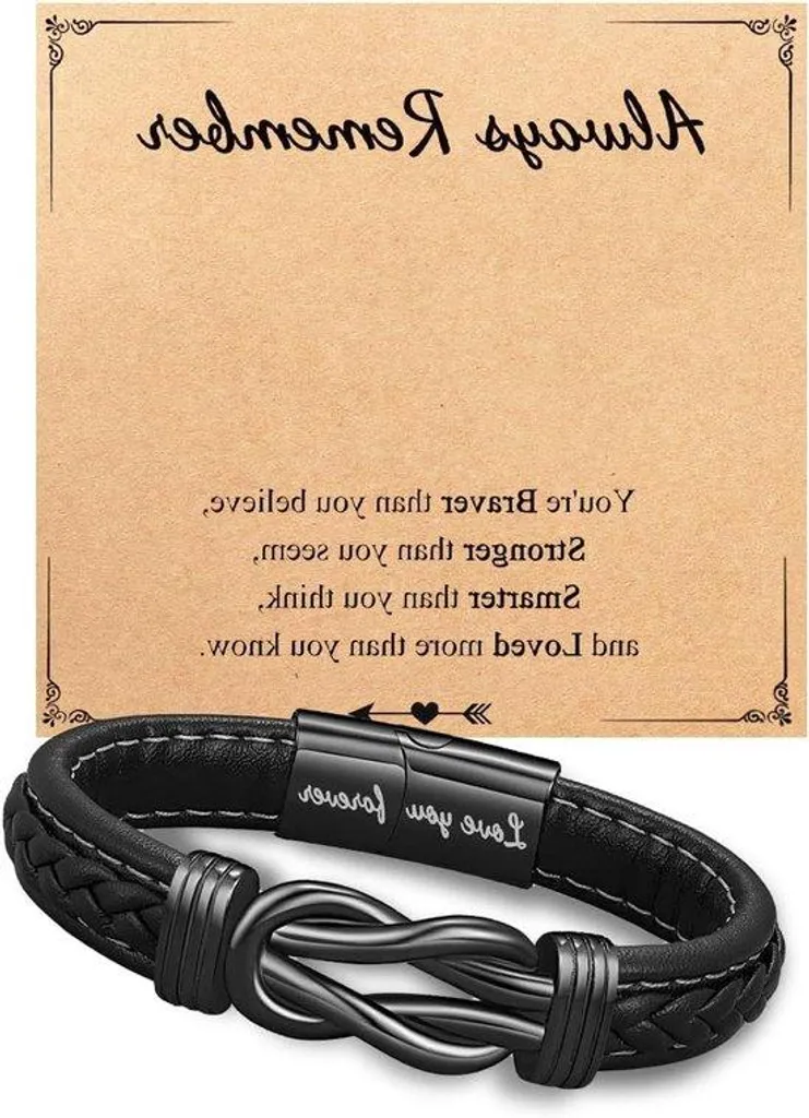 Bracelet en cuir homme ajusté qui ne s'use pas avec son écrin