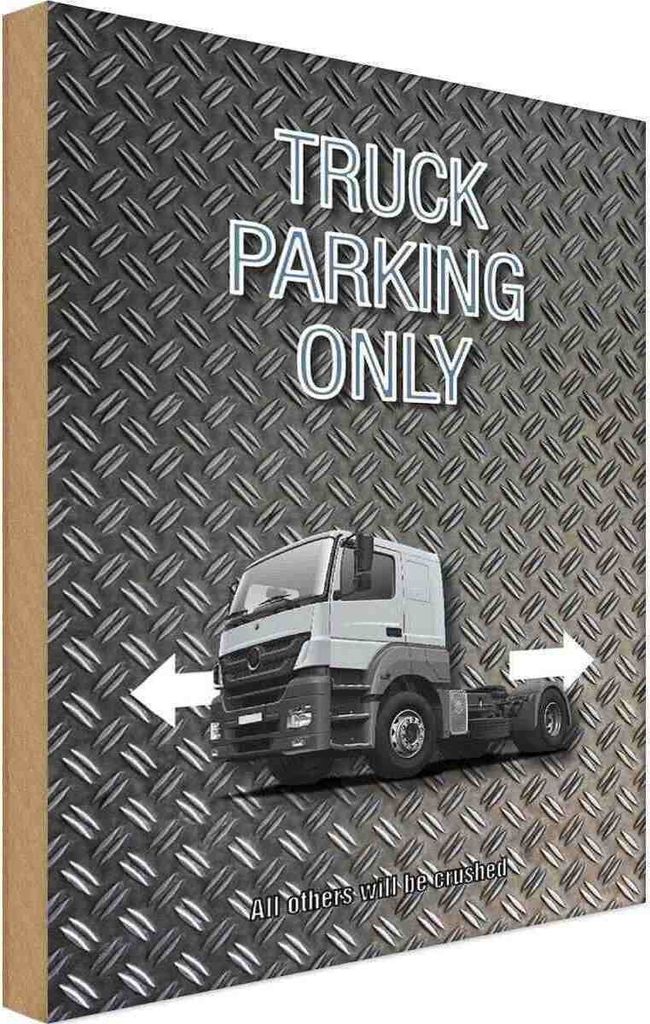 vianmo Holzschild 18x12 cm Parken Truck parking only Parkplatzschild