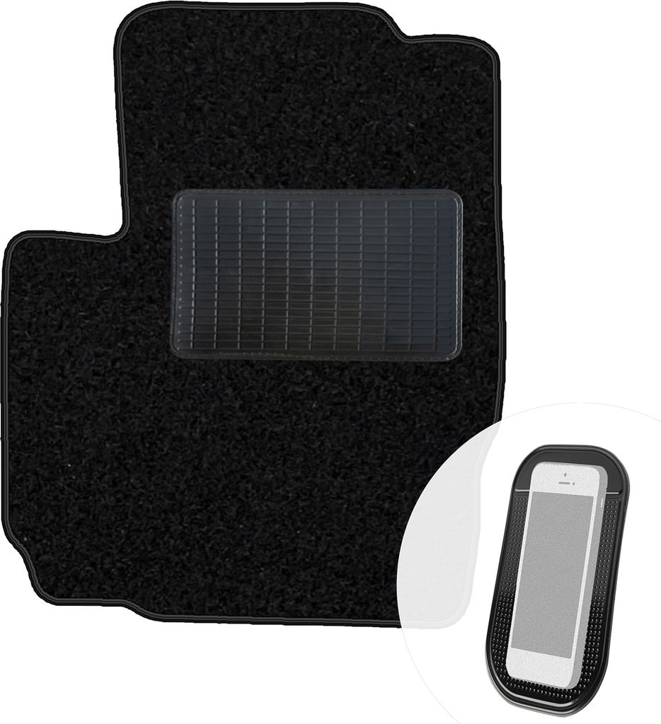 moto-MOLTICO Fahrer Fußmatte Auto Velours Fahrerseite Autoteppiche Schwarz Fahrermatte 1-teilig passend für Mitsubishi Colt 2005-2012