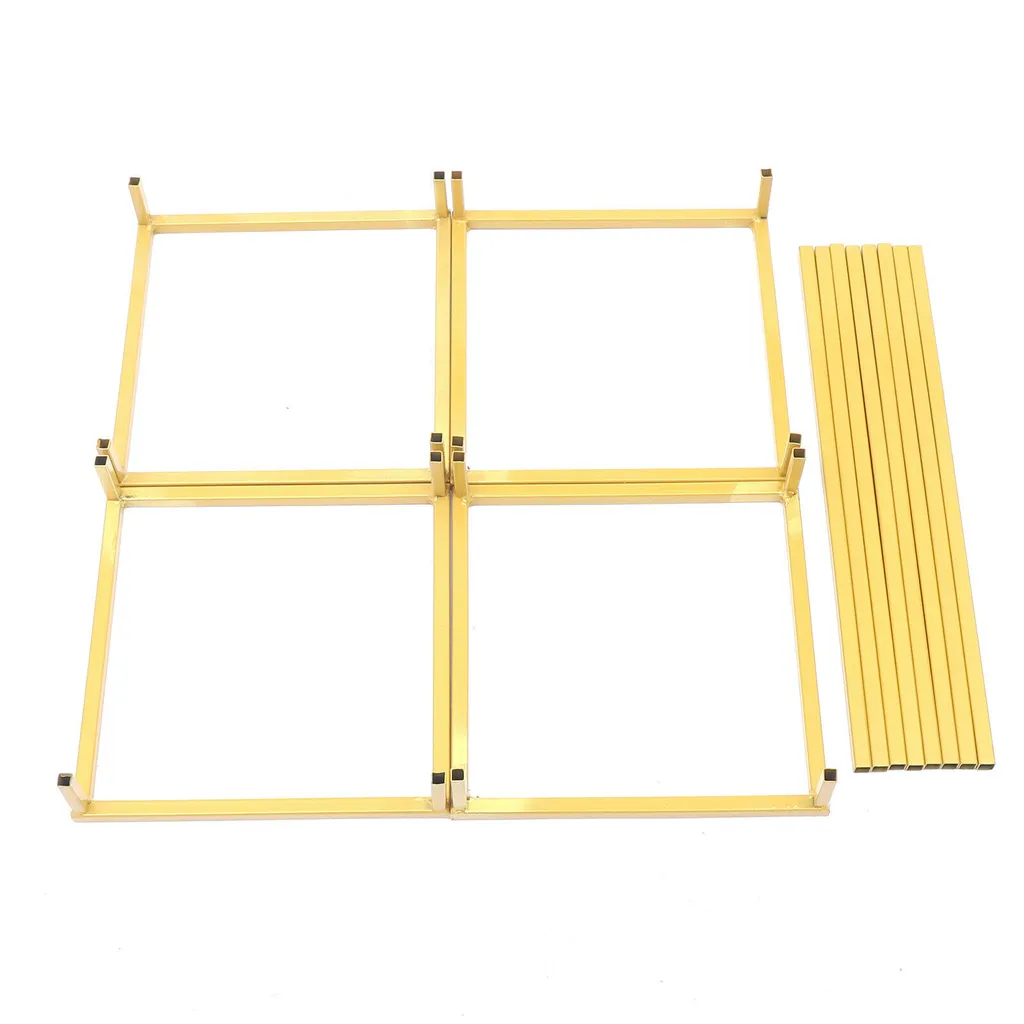 Support à fleurs vertical pour optimiser l'espace, 2 sellettes dorées - 7