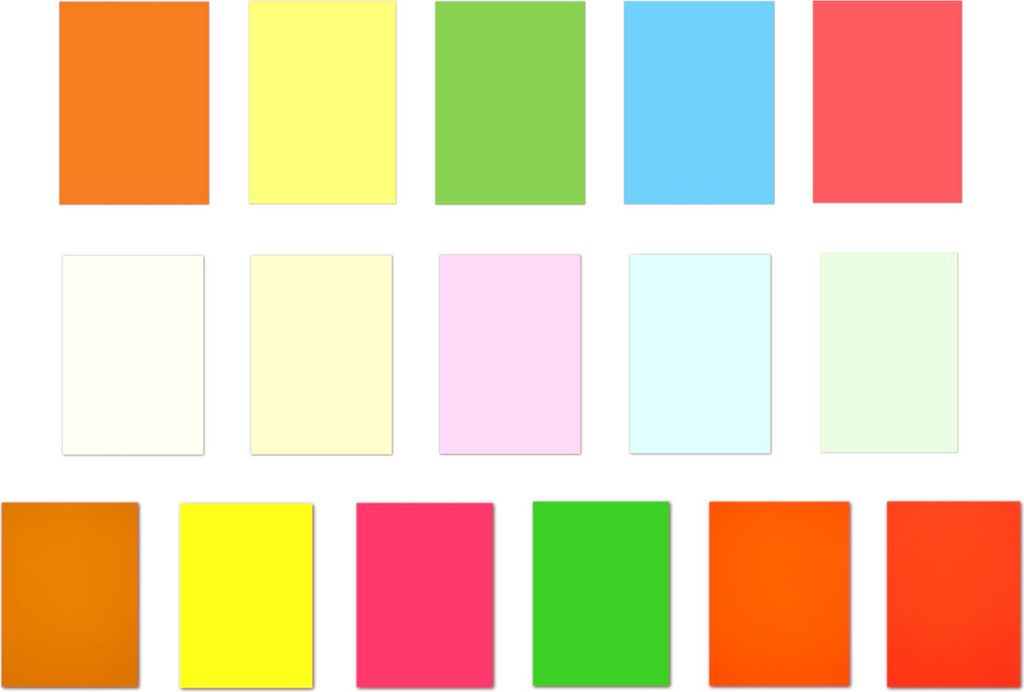 7x16 Blatt Buntpapier DIN A4 - Lively + Pastell + Neon (LCP-121) - sechzehn verschiedene Farben Briefpapier