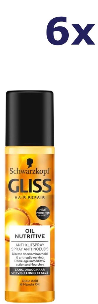 6x Gliss-Kur Anti-Klit spray - Olie-voedende formule, 200 Productafbeelding 