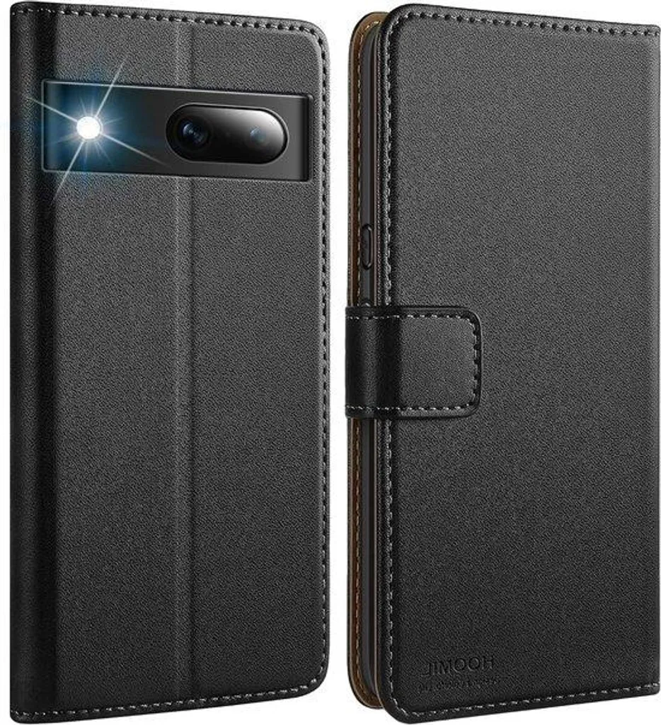 Protégez votre Pixel 7A avec cet étui cuir noir pliable antichoc