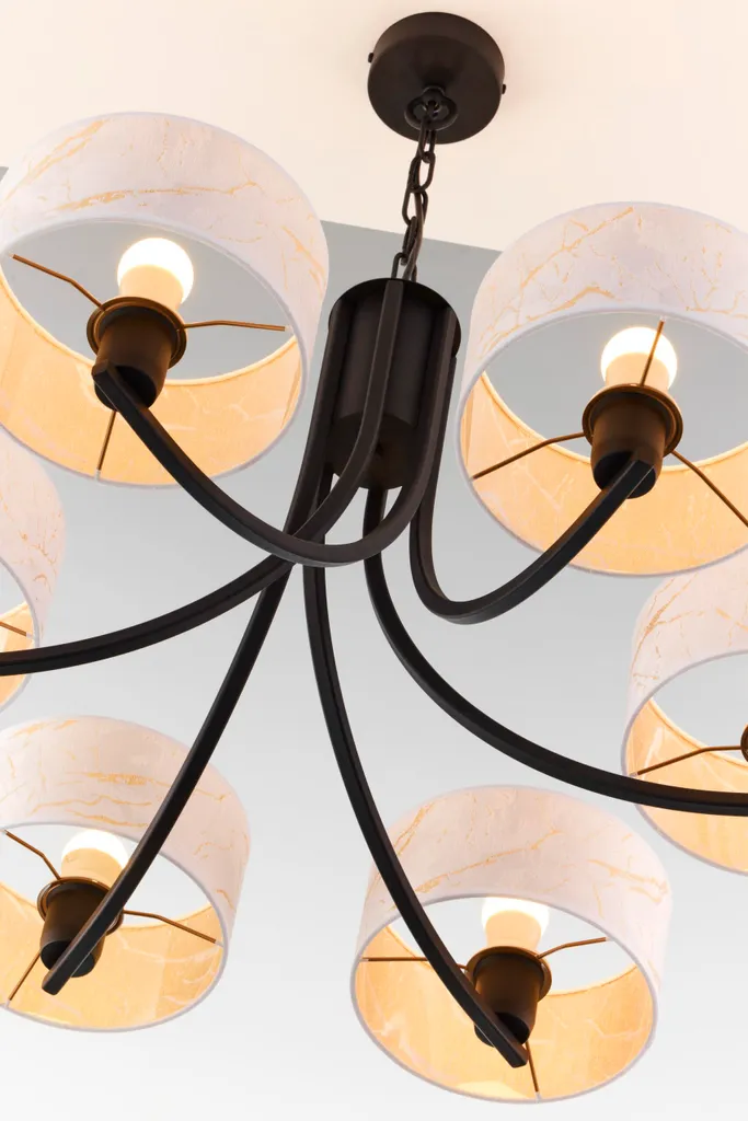 Lustre métal doré et noir ARTHUR - Éclairage 6 bras E27 par Jupiter - 4