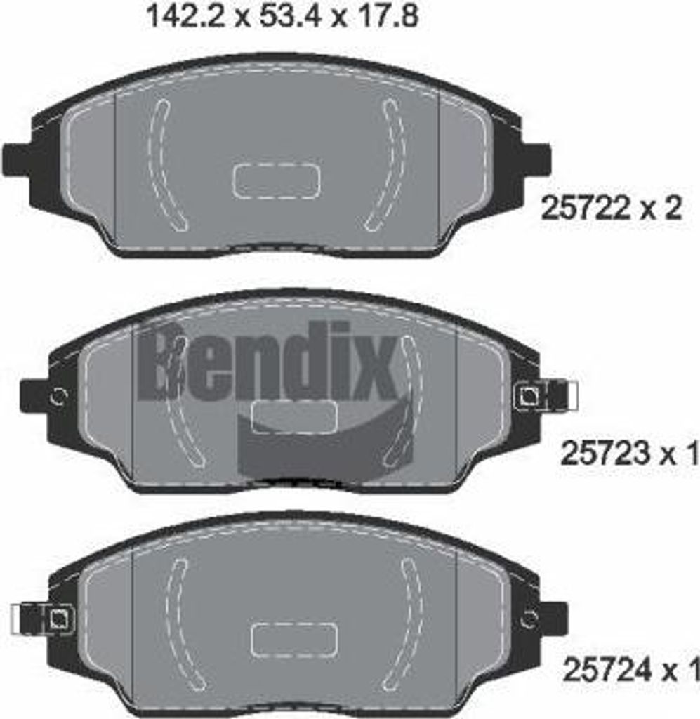 BENDIX Braking BPD2262 Bremsbelagsatz, Scheibenbremse OE 19335983 kompatibel mit Aveo