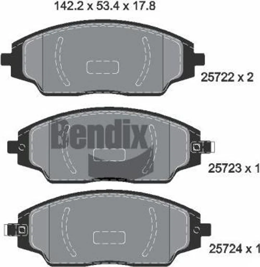 Plaquettes de Frein Bendix BPD2262 OE 19335983 pour Chevrolet Aveo