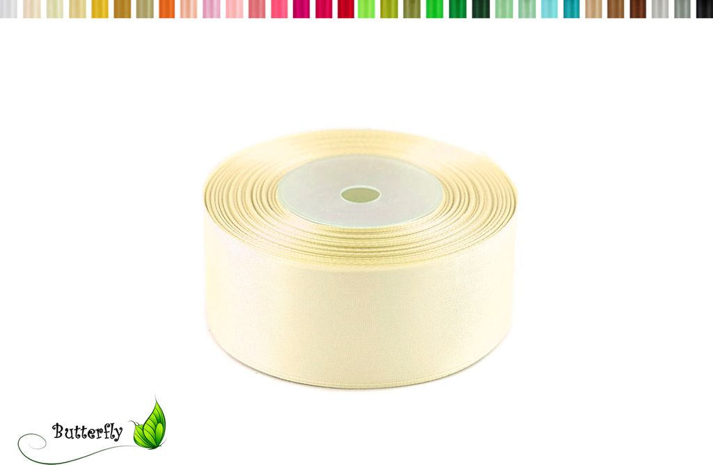 Satinband 38mm x 32m Rolle, Farbe:004 creme (ecru) Produktbild 