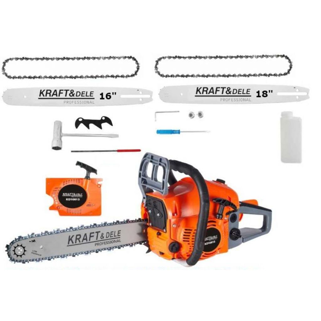 Benzin Kettensäge 5,7 PS +2 Schwert 16"/18" 2 Ketten + Produktbild 13