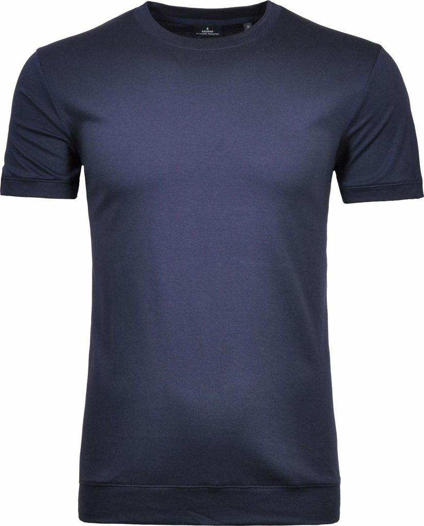 RAGMAN Herren T-Shirt Kurzarm Rundhals Regular-Fit PIMA Dunkelblau S