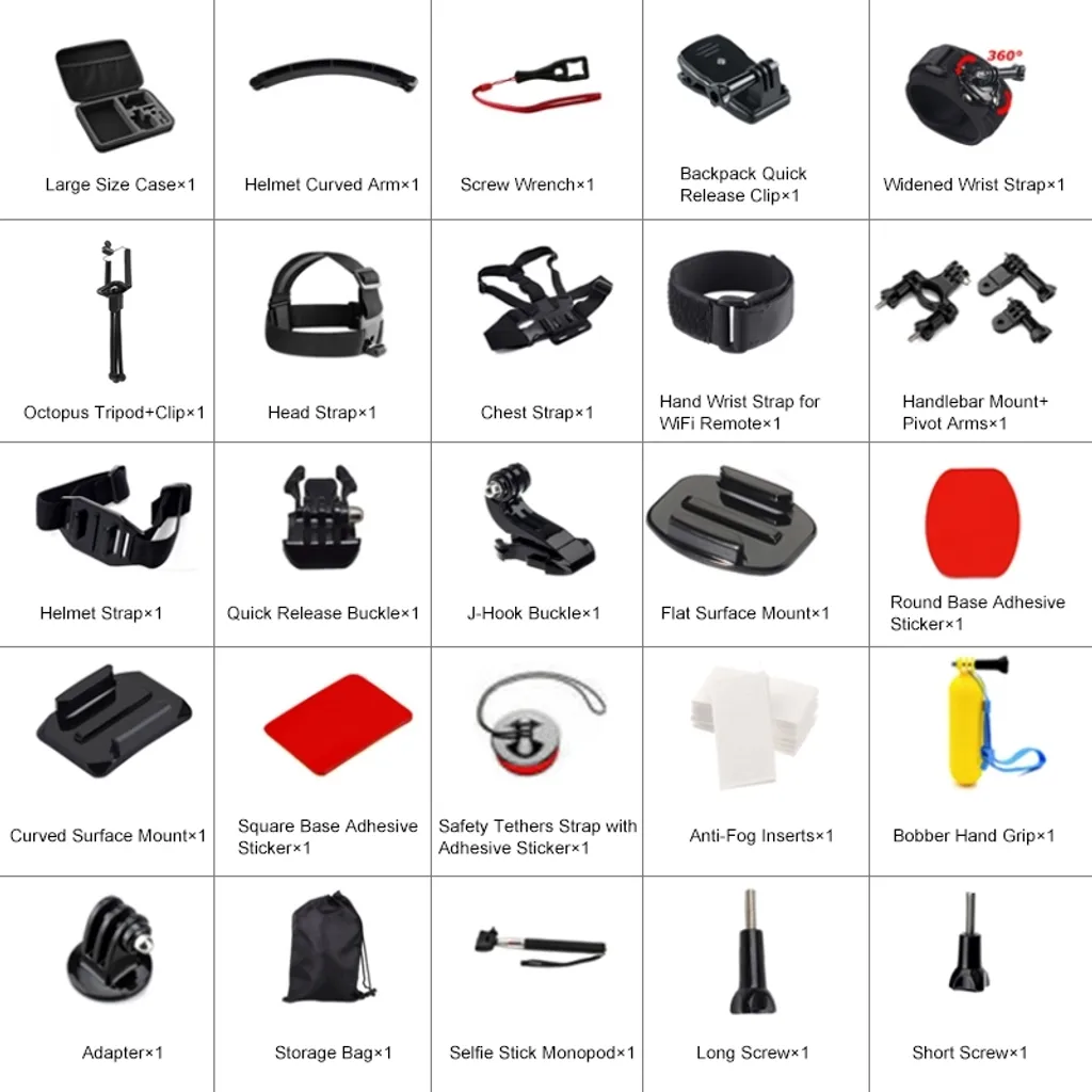 Kit PULUZ 50 accessoires complet avec mallette antichoc pour extérieur - 4