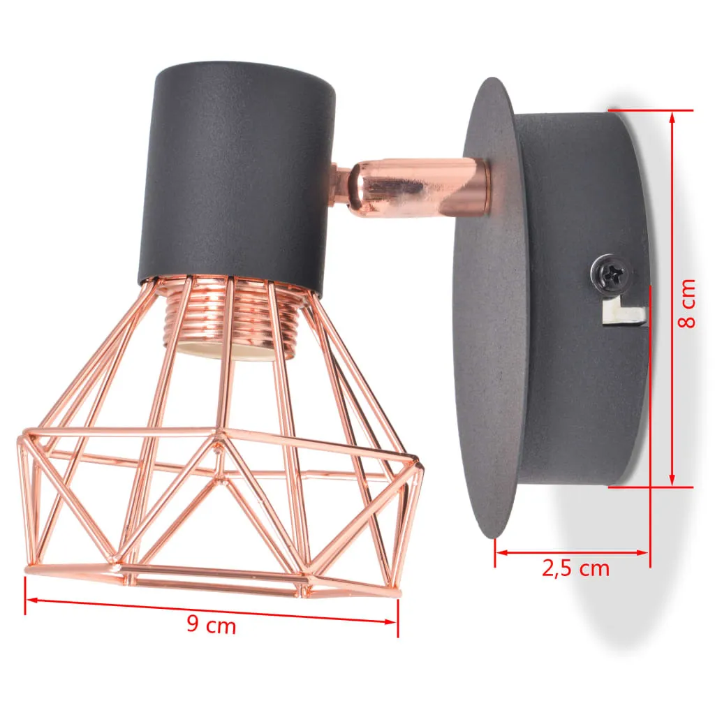 Applique 2 unità con 2 lampadine LED 8 W - 9